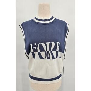 Fore Women's Size Large Sleeveless Golf Sweater Indigo/White NWT